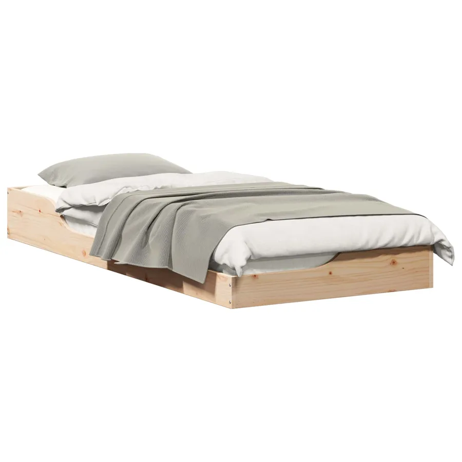 Cadre de lit Marron 80 x 210 cm Pin massif - 2