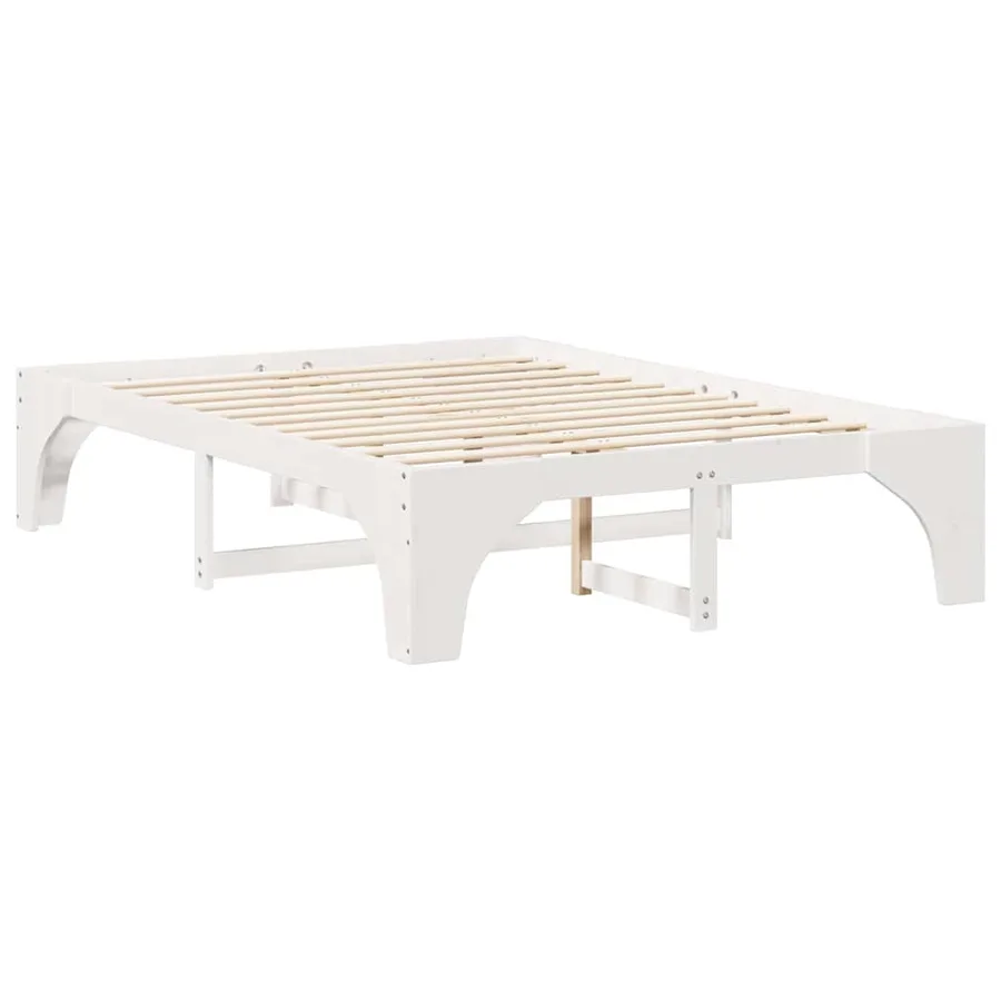 Cadre de lit Blanc 160 x 200 cm Pin massif - 4