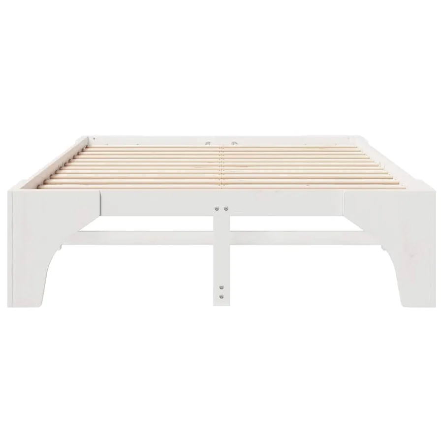 Cadre de lit Blanc 160 x 200 cm Pin massif - 5