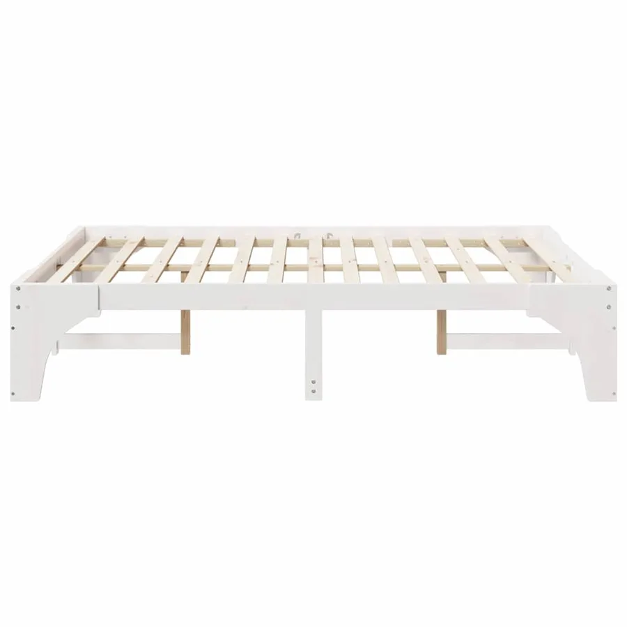Cadre de lit Blanc 160 x 200 cm Pin massif - 6