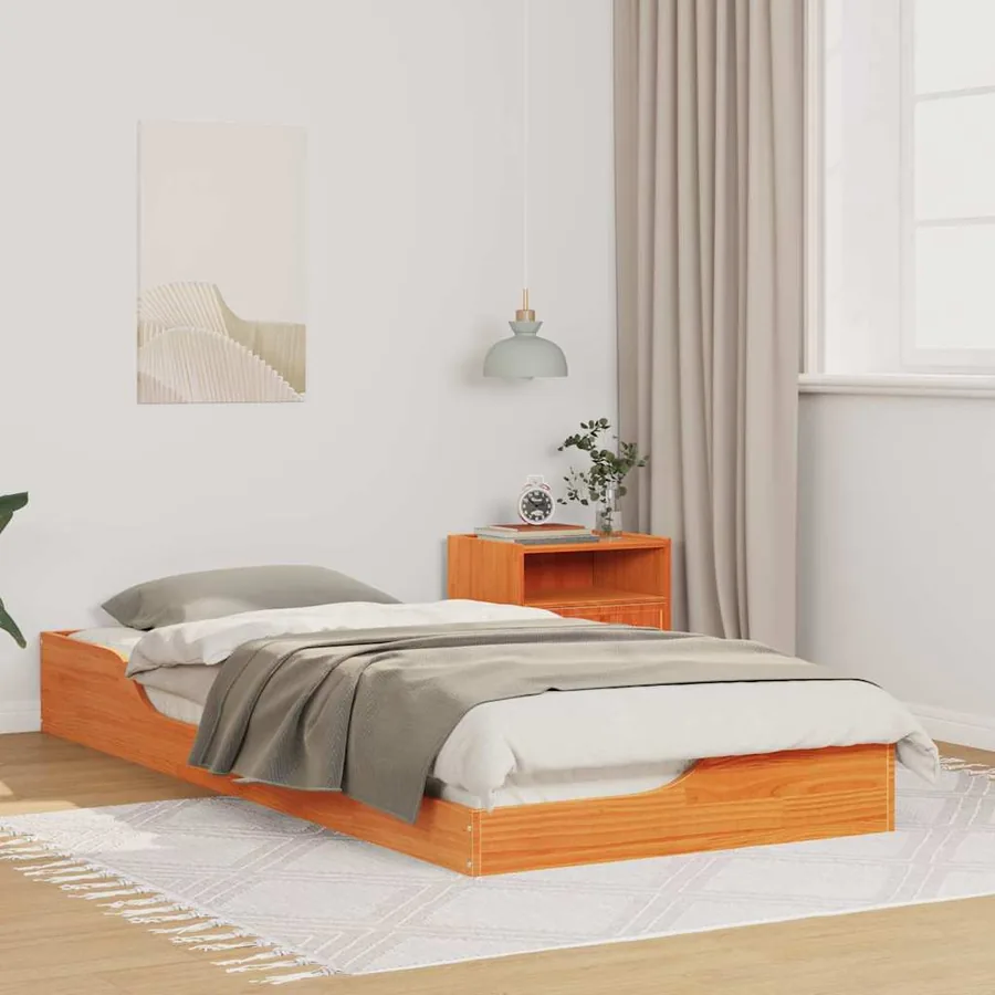 Cadre de lit Brun cire 80 x 210 cm Pin massif