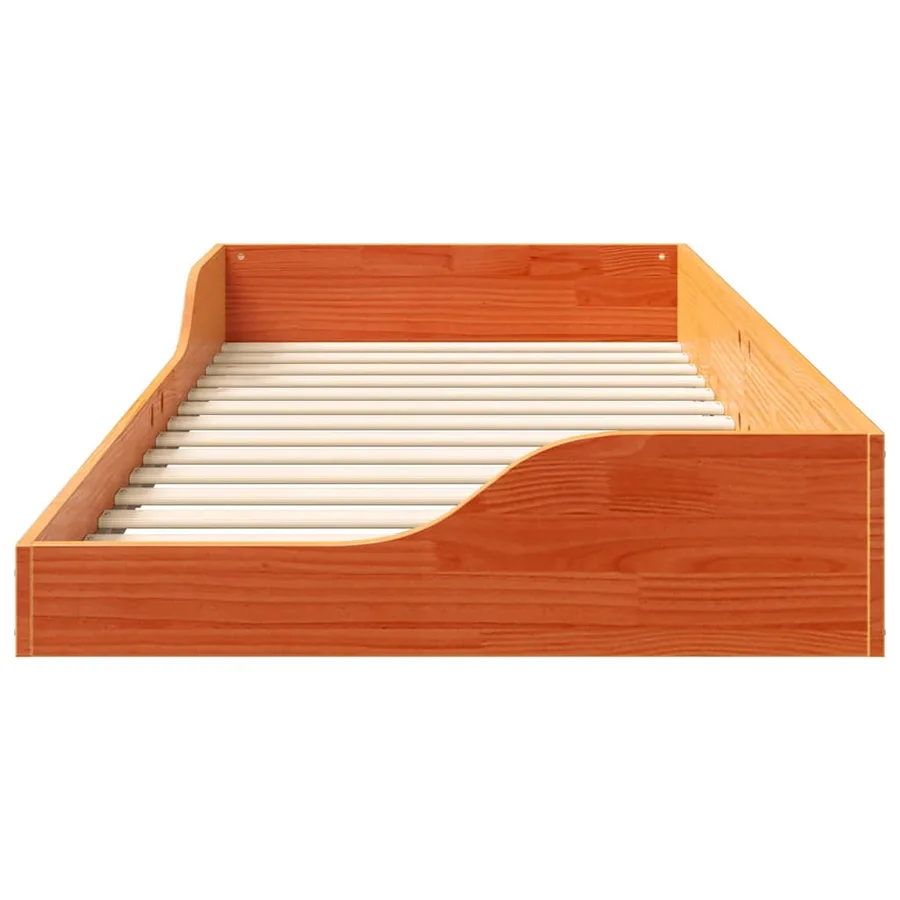 Cadre de lit Brun cire 80 x 210 cm Pin massif - 5