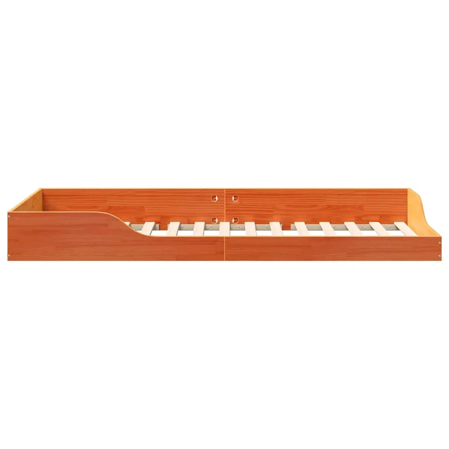 Cadre de lit Brun cire 80 x 210 cm Pin massif - 6