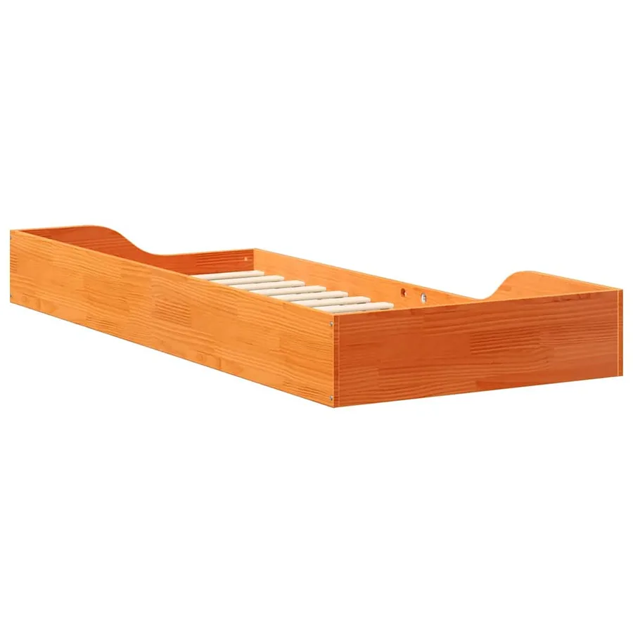 Cadre de lit Brun cire 80 x 210 cm Pin massif - 7