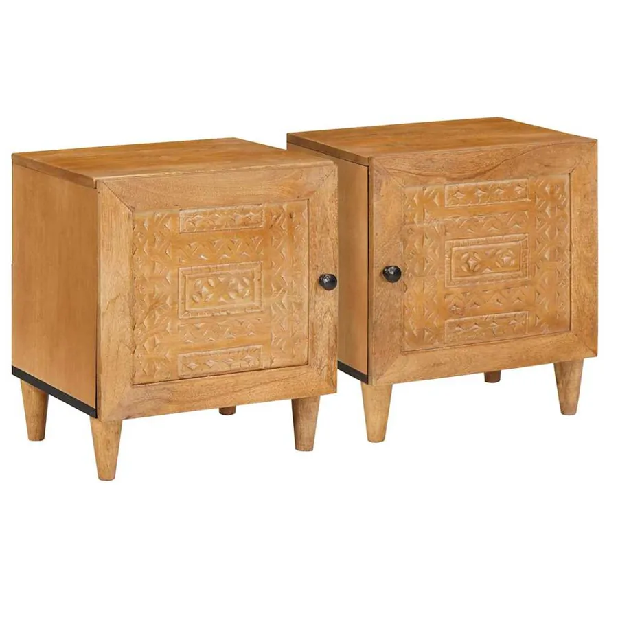 Table de chevet 2 pcs Marron Clair 80 x 50 x 40 cm