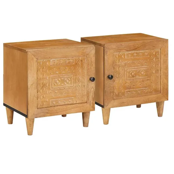 Table de chevet 2 pcs Marron Clair 80 x 50 x 40 cm