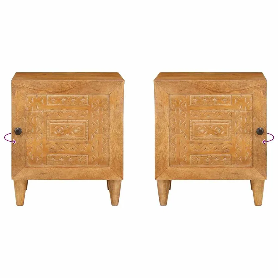 Table de chevet 2 pcs Marron Clair 80 x 50 x 40 cm - 11