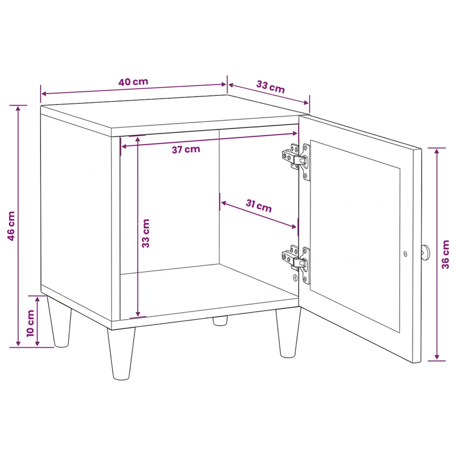 Table de chevet 2 pcs Marron Clair 80 x 50 x 40 cm - 13