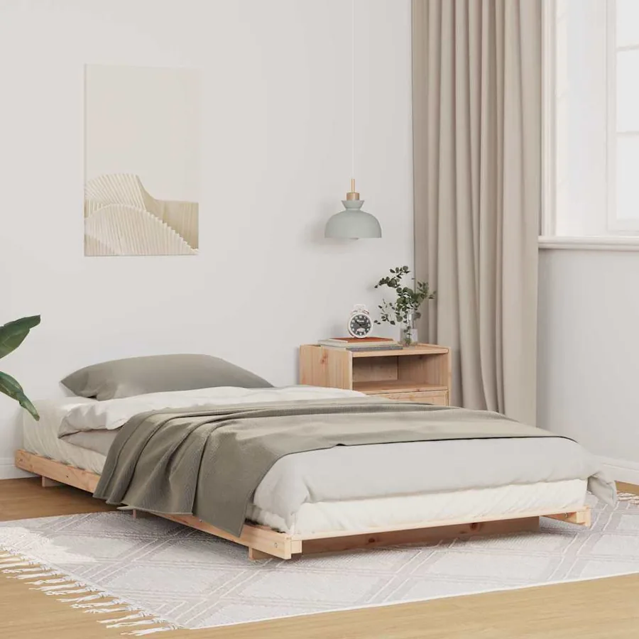 Cadre de lit Marron 90 x 190 cm Pin massif
