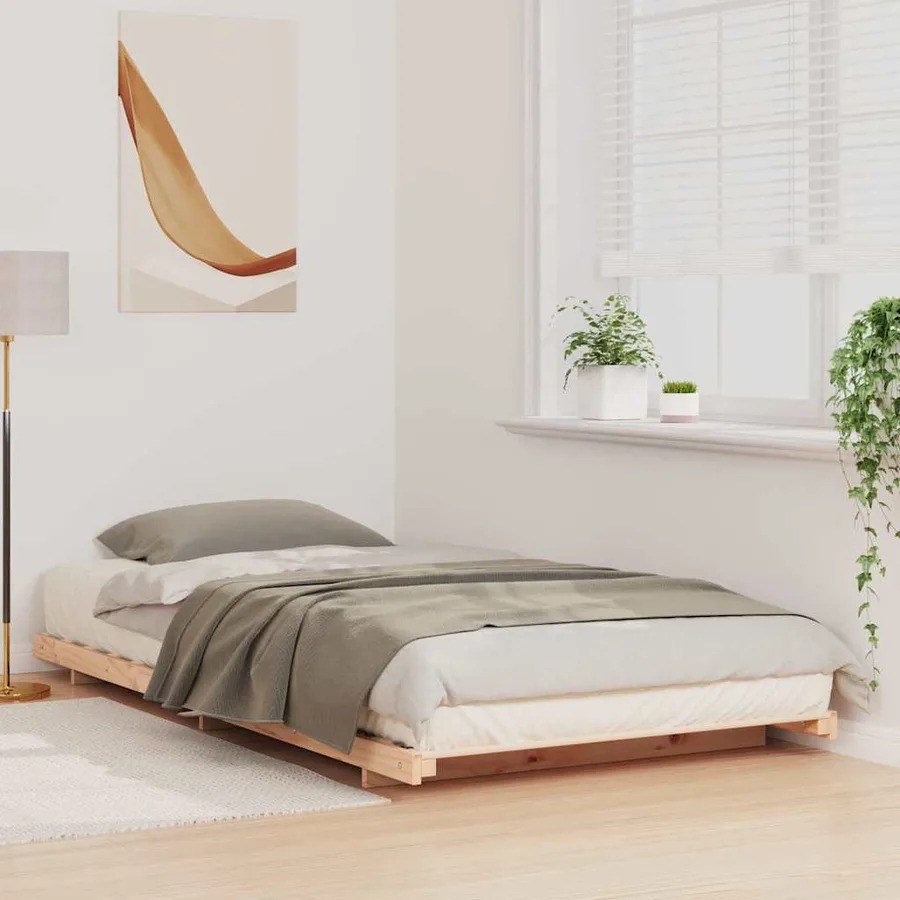 Cadre de lit Marron 90 x 190 cm Pin massif - 3