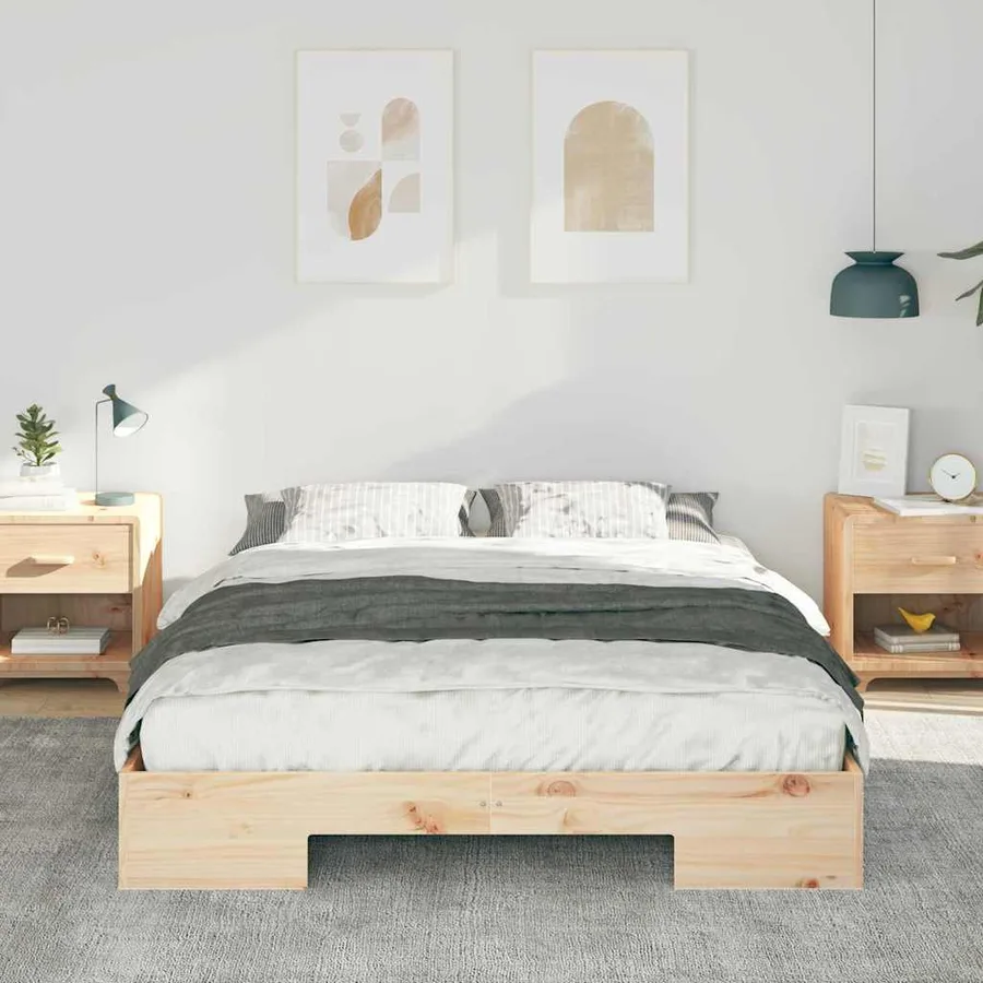 Cadre de lit Marron 140 x 200 cm - 3