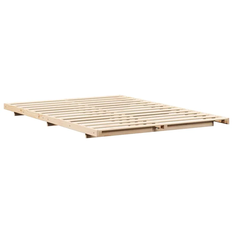 Cadre de lit Marron 140 x 220 cm Pin massif - 4