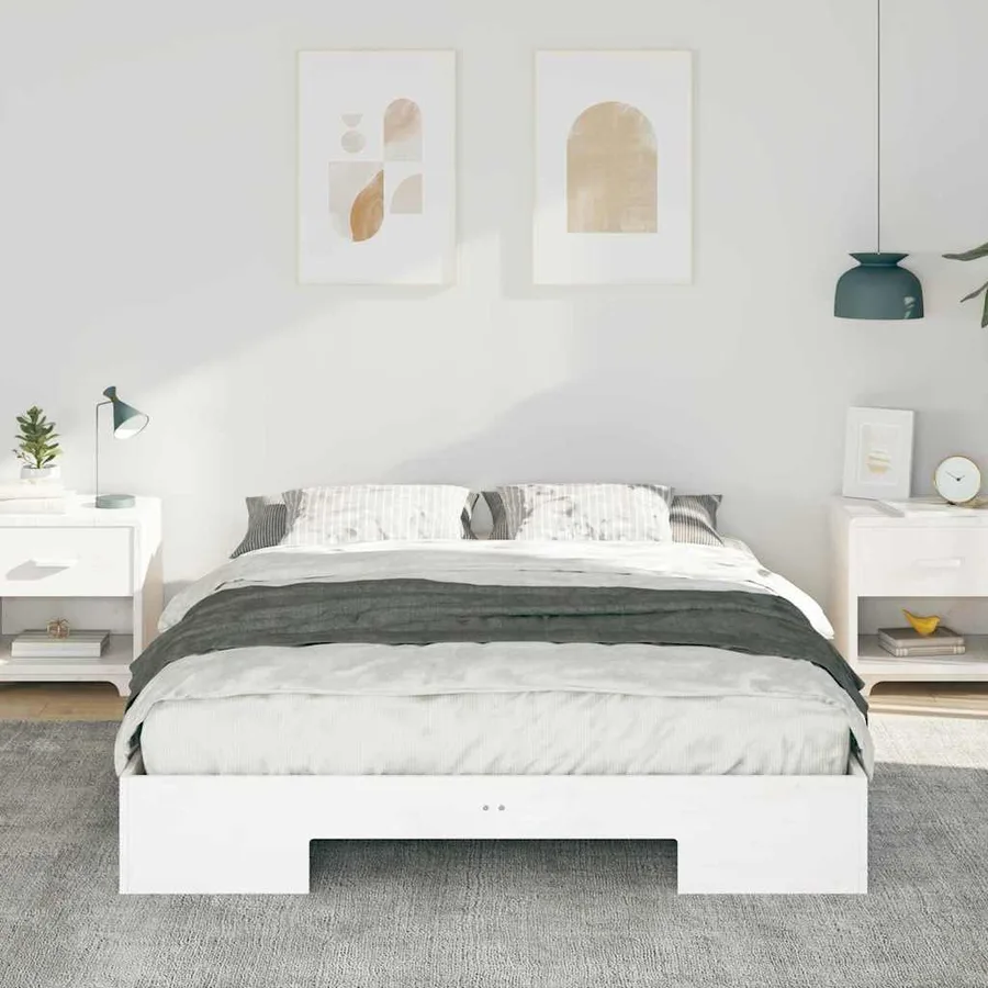 Cadre de lit Blanc 160 x 200 cm - 3