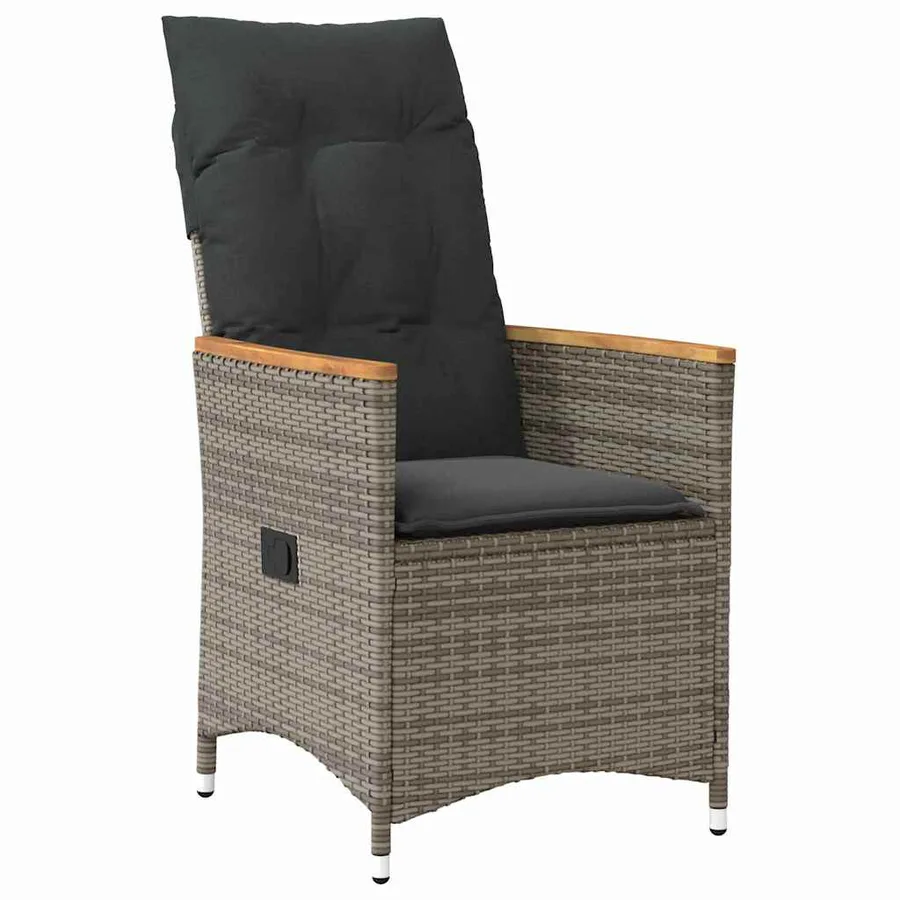 Ensemble de salle à manger pour jardin 9 pcs Gris polyrotin - 6