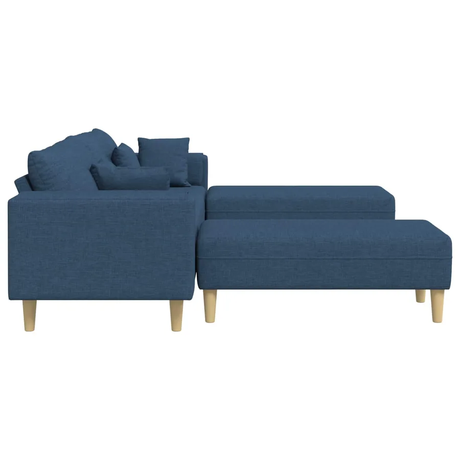 Canapé avec coussin 3 pcs Bleu tissu - 5