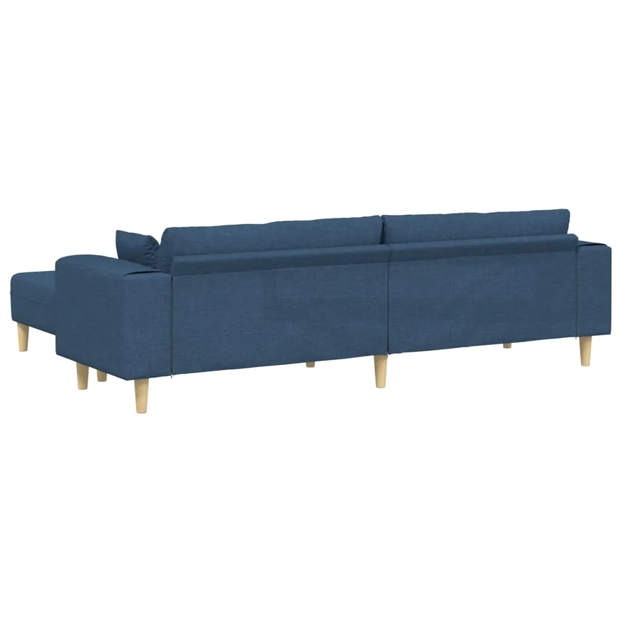 Canapé avec coussin 3 pcs Bleu tissu - 6