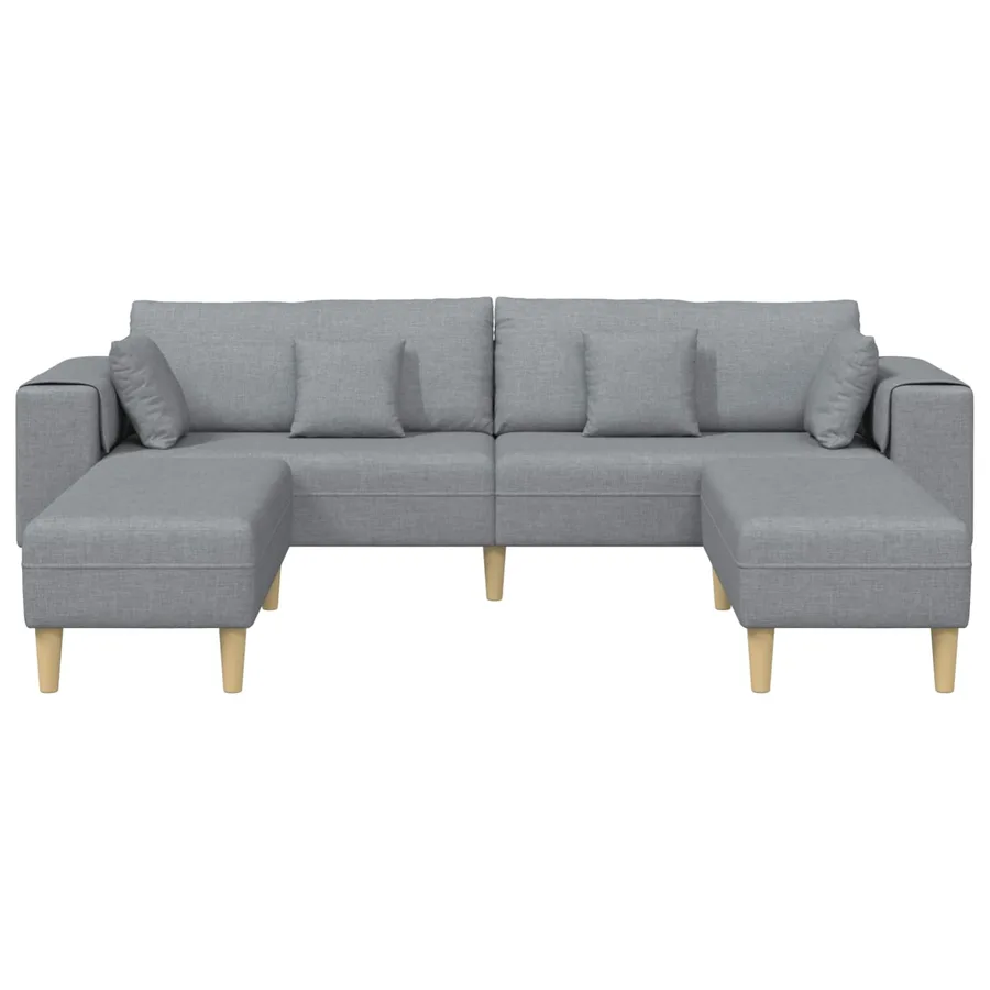 Canapé avec coussin 3 pcs Gris clair tissu - 4