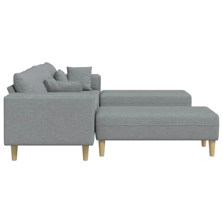 Canapé avec coussin 3 pcs Gris clair tissu - 5