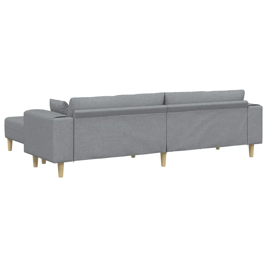 Canapé avec coussin 3 pcs Gris clair tissu - 6