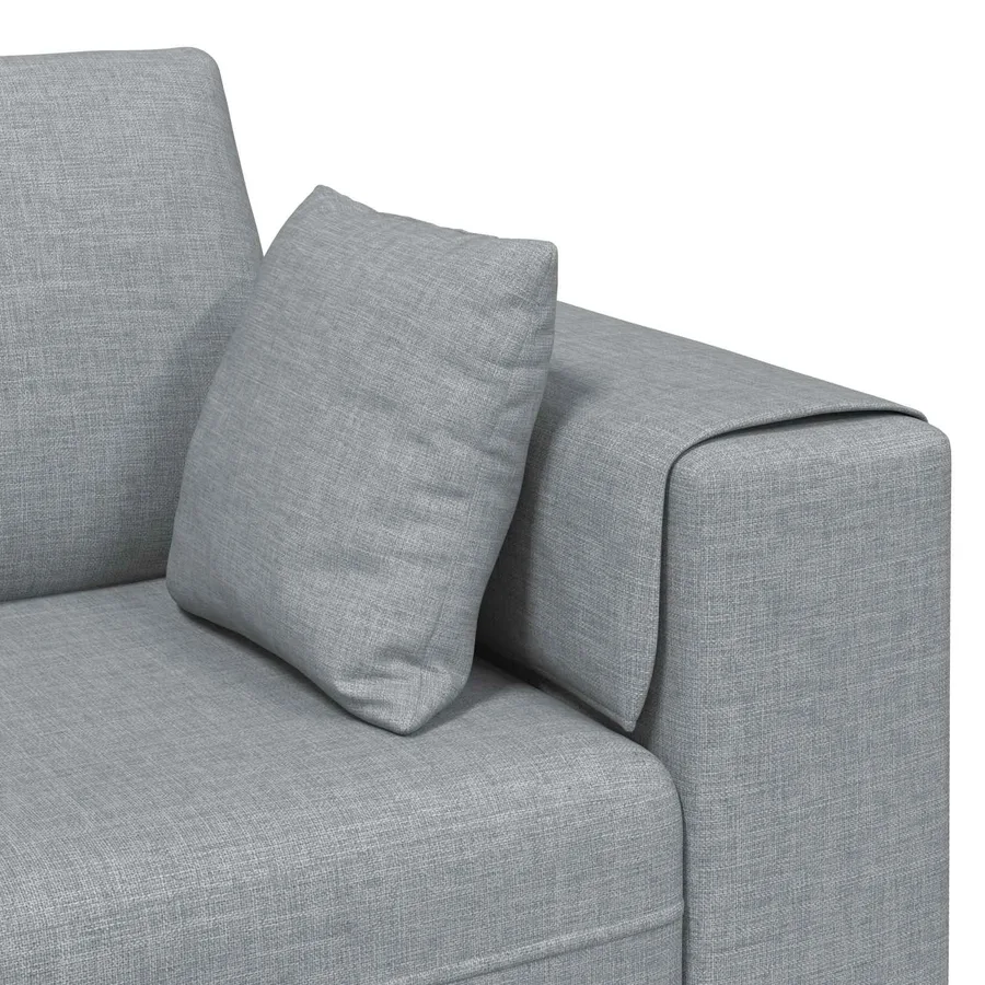Canapé avec coussin 3 pcs Gris clair tissu - 7