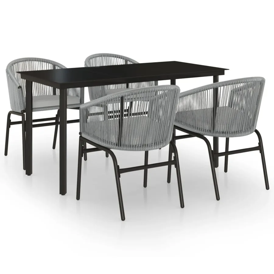 Ensemble à manger de jardin 5 pcs Gris - 2