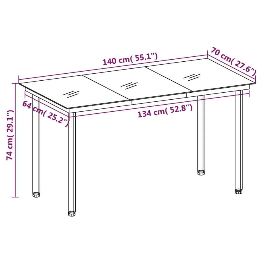 Ensemble à manger de jardin 5 pcs Gris - 7