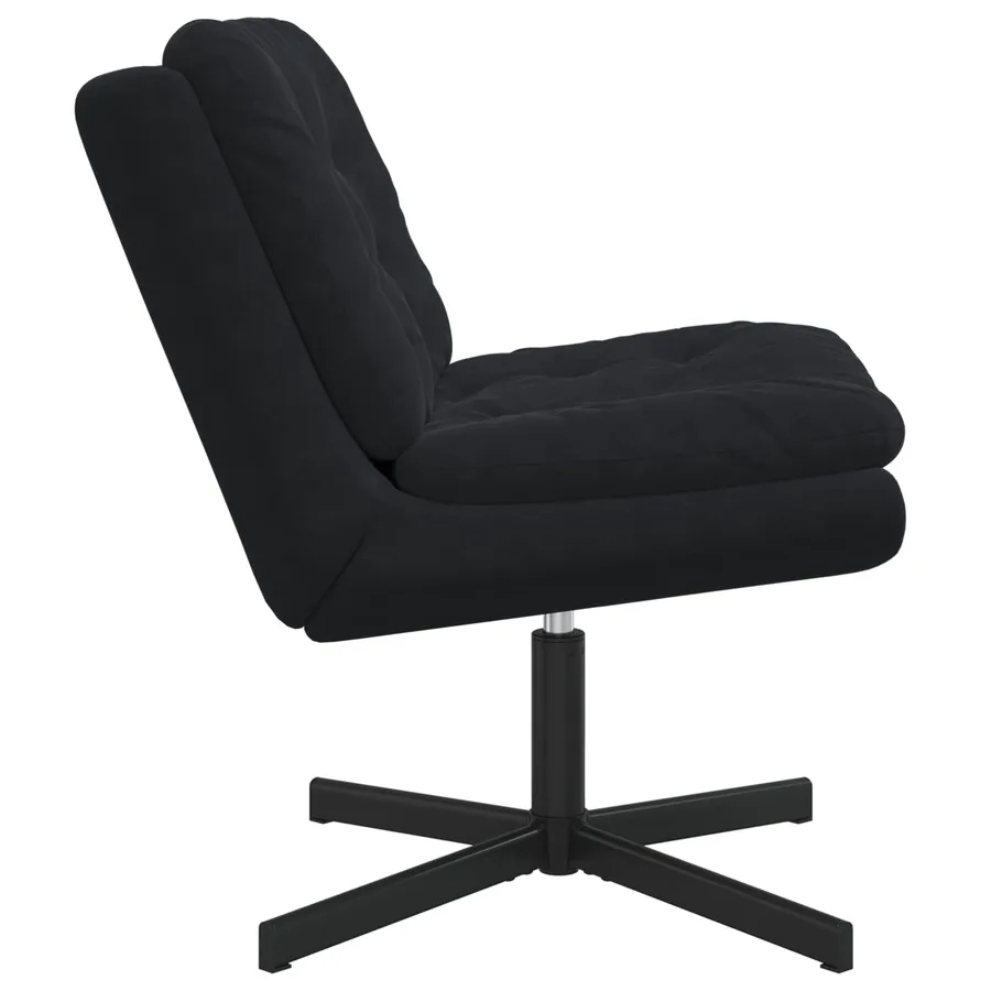 Fauteuil relaxant pivotant Noir 63 x 75 x 76 cm Velours - 3