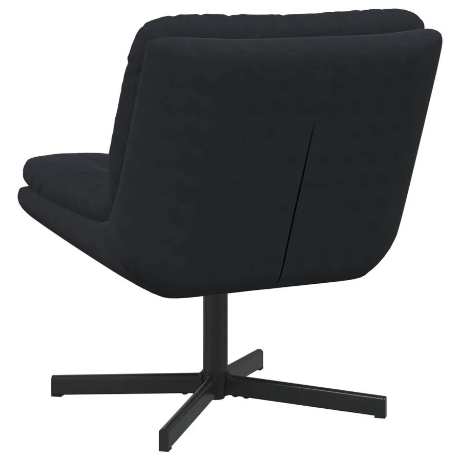 Fauteuil relaxant pivotant Noir 63 x 75 x 76 cm Velours - 4
