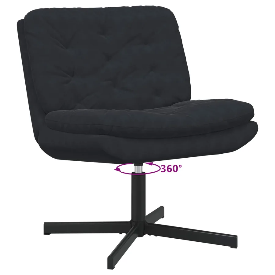 Fauteuil relaxant pivotant Noir 63 x 75 x 76 cm Velours - 5