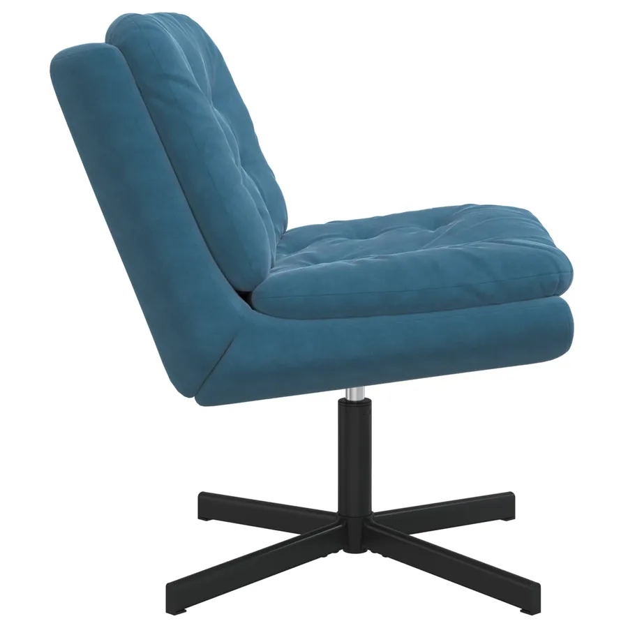 Fauteuil relaxant pivotant Bleu 63 x 75 x 76 cm Velours - 3