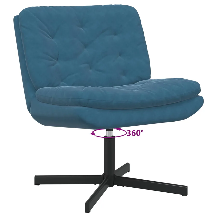 Fauteuil relaxant pivotant Bleu 63 x 75 x 76 cm Velours - 5