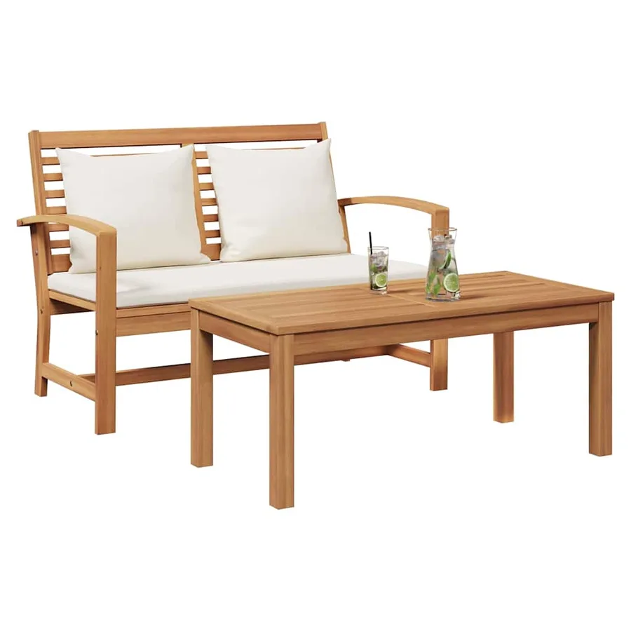 Ensemble banc et table de jardin avec coussin 2 Pièce - 3