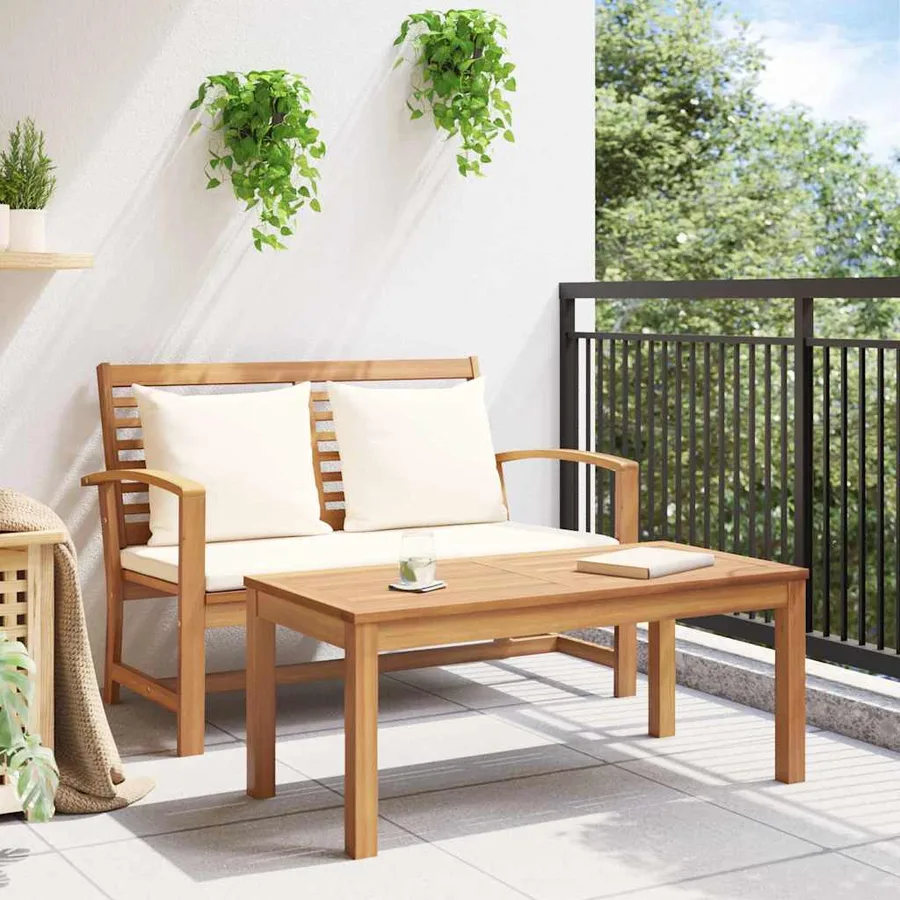Ensemble banc et table de jardin avec coussin 2 Pièce - 4