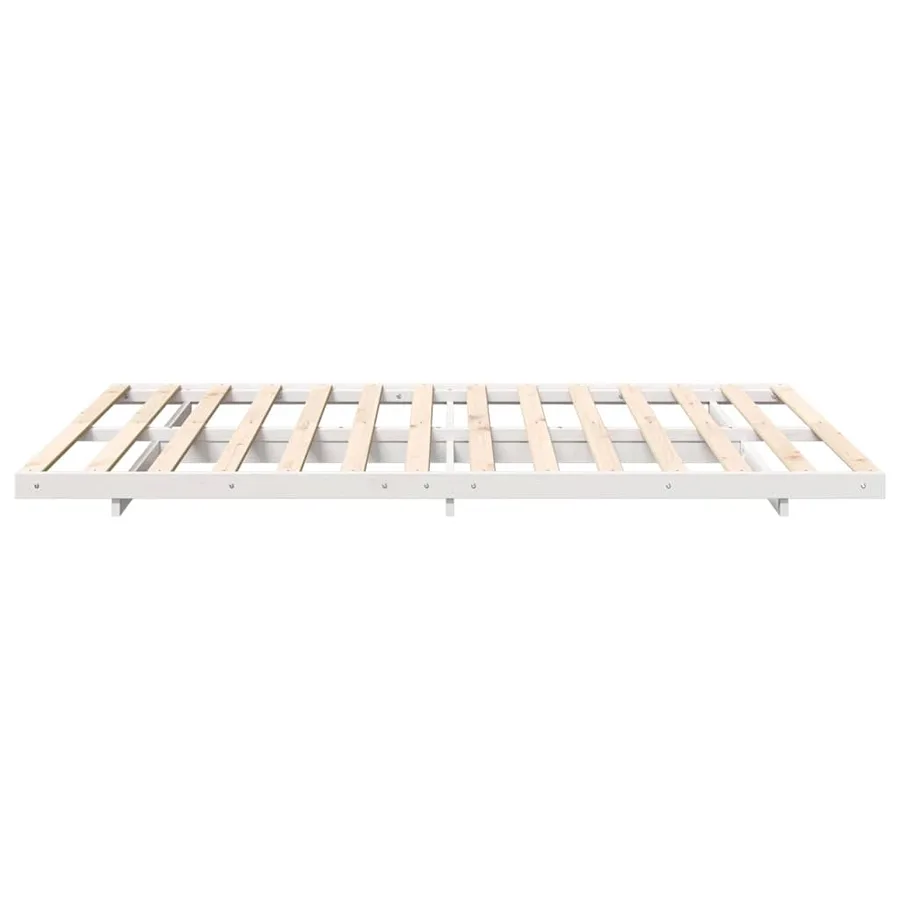 Cadre de lit Blanc 150 x 200 cm Pin massif - 6