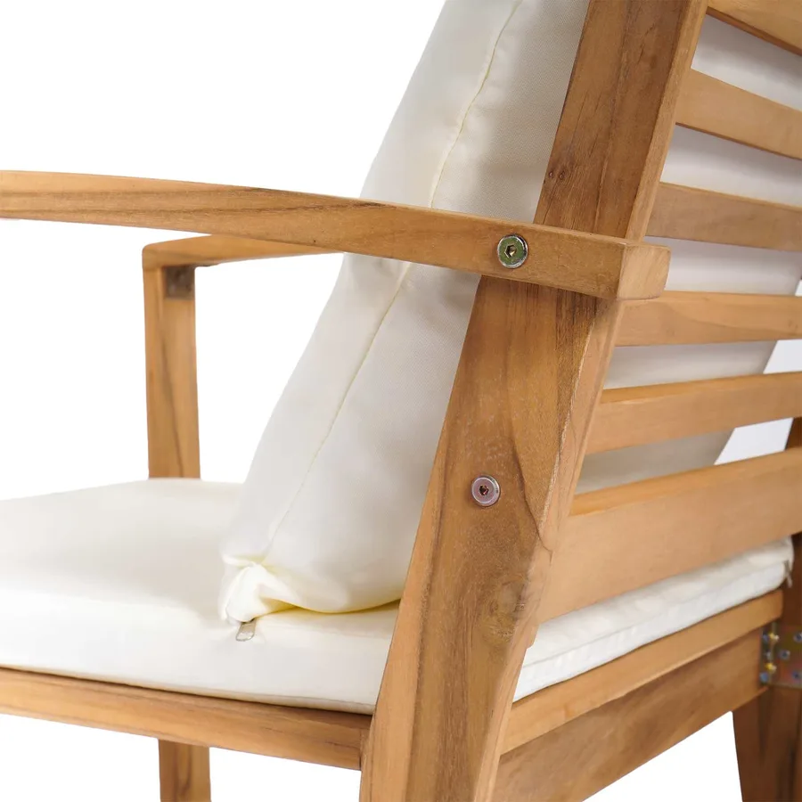 Ensemble de canapé de jardin 4 pcs Naturel Bois de teck massif - 8