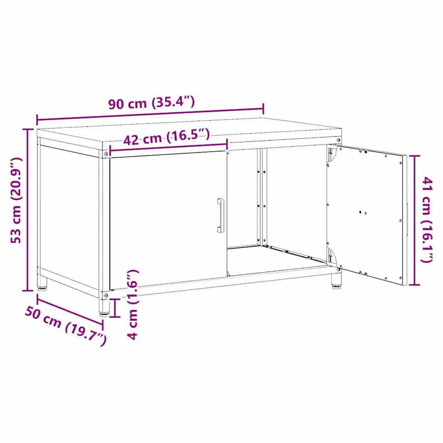 Rangement de cuisine HATTEM Rouillé 90 x 50 x 53 cm Acier - 17