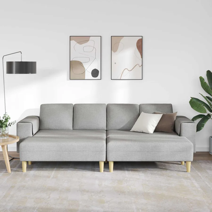 Canapé de salon 3 pcs Gris nuage 250 x 188 x 76 cm Polyester - 3