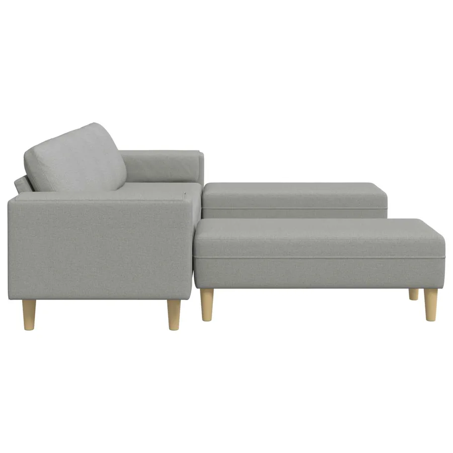 Canapé de salon 3 pcs Gris nuage 250 x 188 x 76 cm Polyester - 5
