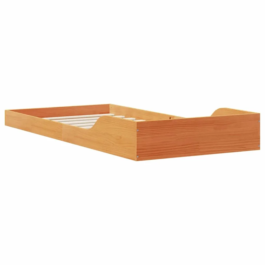 Cadre de lit Brun cire 90 x 200 cm Pin massif - 7
