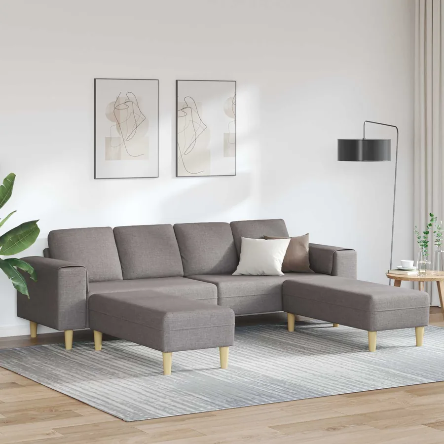 Canapé de salon 3 pcs Taupe Polyester