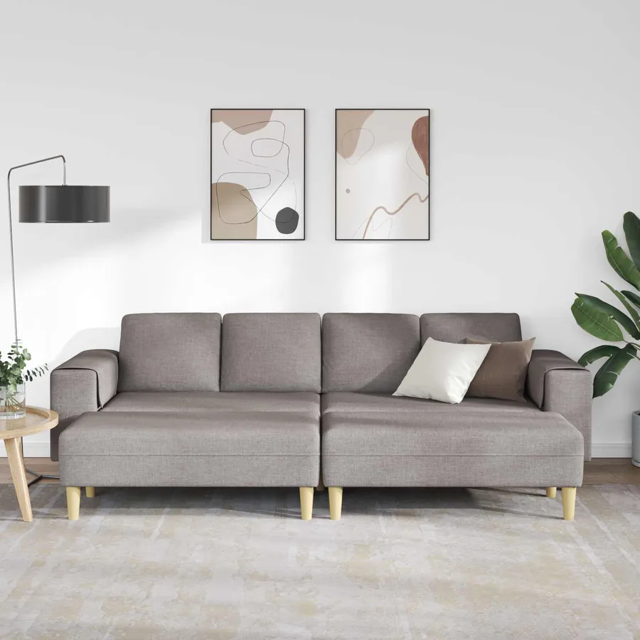 Canapé de salon 3 pcs Taupe Polyester - 3