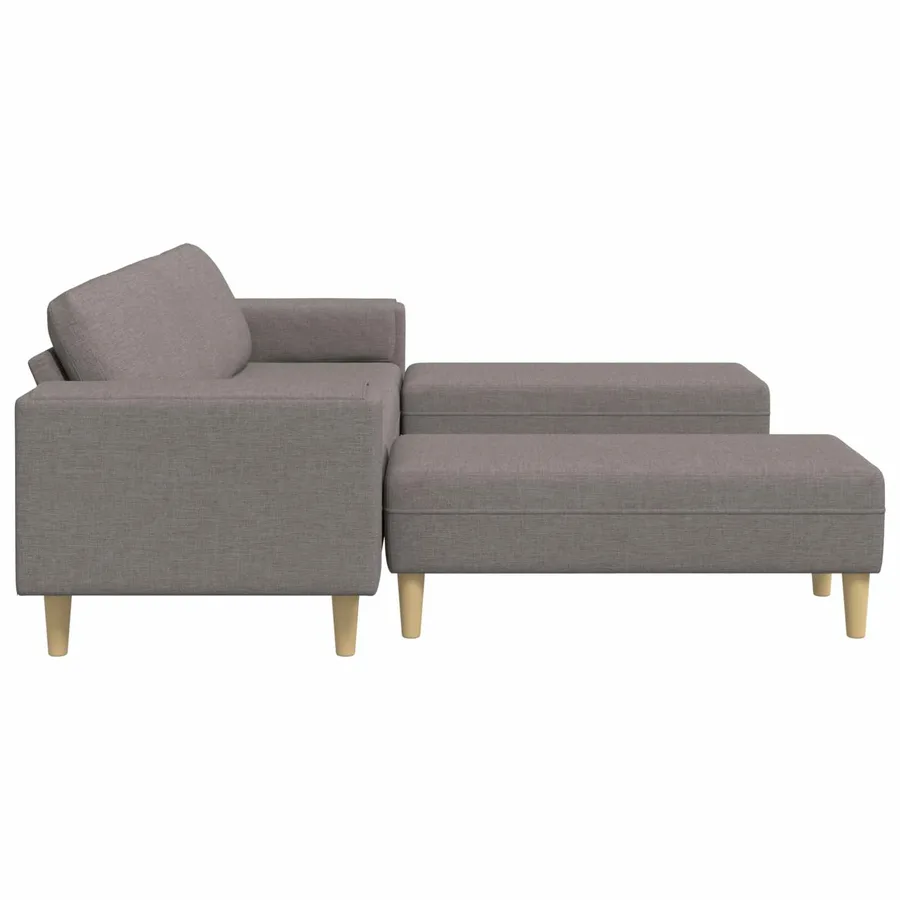 Canapé de salon 3 pcs Taupe Polyester - 5
