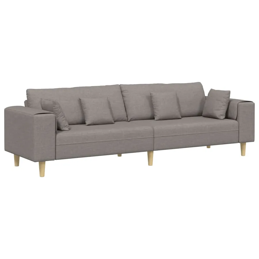 Canapé avec coussin Taupe 250 x 77 x 76 cm tissu - 2