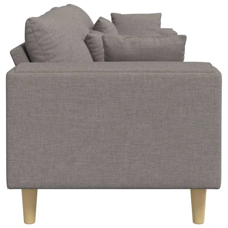 Canapé avec coussin Taupe 250 x 77 x 76 cm tissu - 5