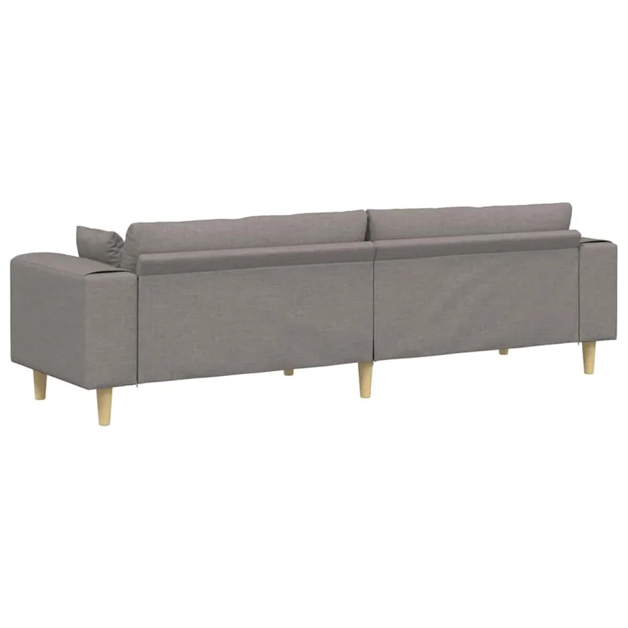 Canapé avec coussin Taupe 250 x 77 x 76 cm tissu - 6