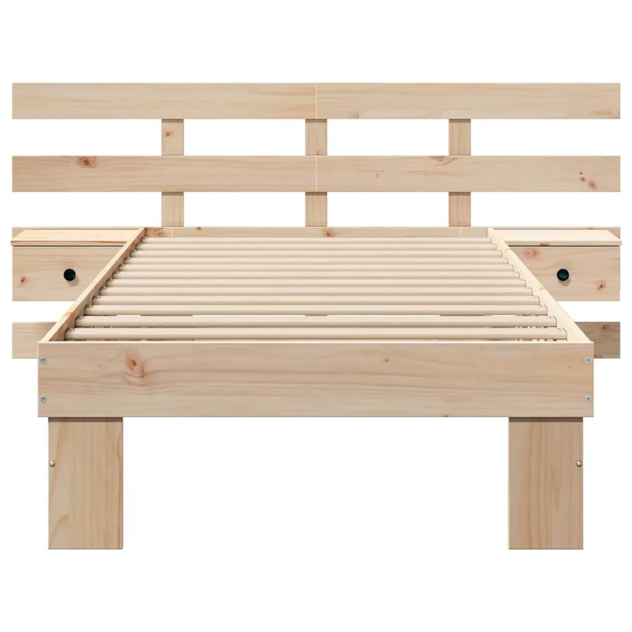 Cadre de lit avec tête de lit Marron 90 x 190 cm Pin massif - 5