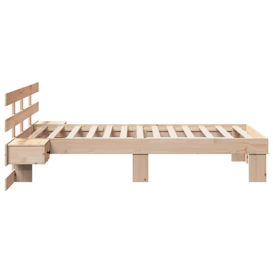 Cadre de lit avec tête de lit Marron 90 x 190 cm Pin massif - 6