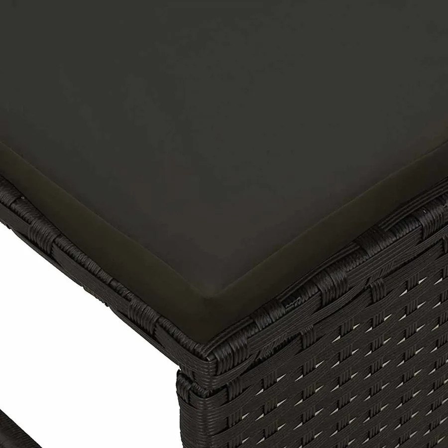 Ensemble de canapé de jardin avec coussin 6 pcs Noir polyrotin - 10