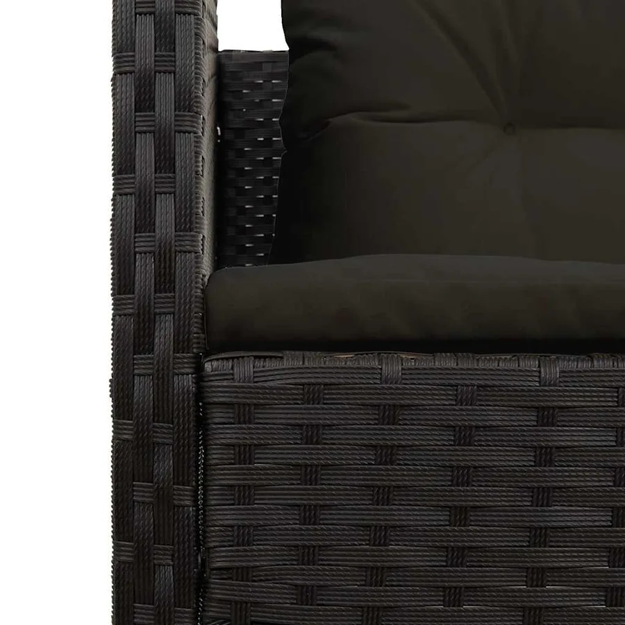 Ensemble de canapé de jardin avec coussin 6 pcs Noir polyrotin - 11
