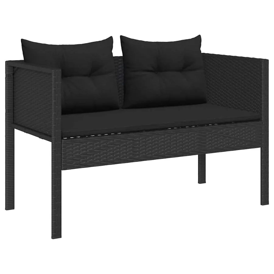 Ensemble de canapé de jardin avec coussin 6 pcs Noir polyrotin - 4